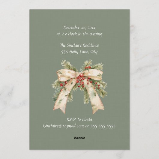 Merry Christmas House Party  招待状 (裏面)