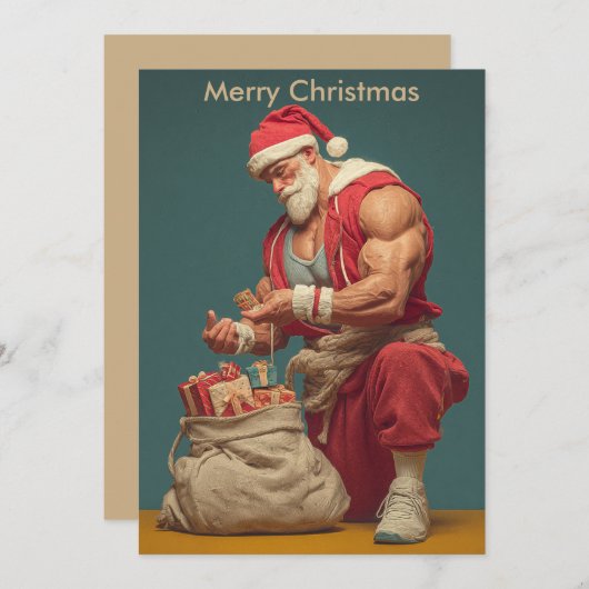 Merry Christmas Humor Santa | Holidays greeting  シーズンカード (正面/裏面)