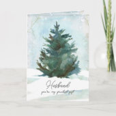 Merry Christmas Husband Greatest Gift Winter Tree カード (正面)