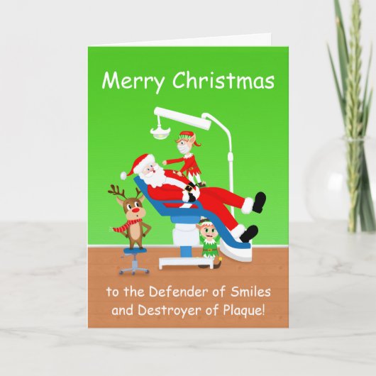 Merry Christmas Hygienist Santa カード (正面)
