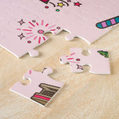 Merry Christmas Icon Pattern - Aesthetic Holiday  ジグソーパズル (側面)