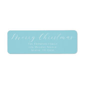 Merry Christmas Icy Blue Return Address Label ラベル (正面)