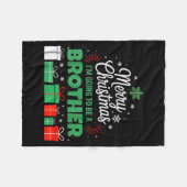 Merry Christmas I'm Going To Be An Brother Pregnan フリースブランケット (正面(横))