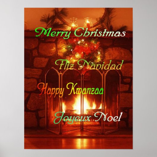 Merry Christmas, in 4 languages, poster ポスター (正面)
