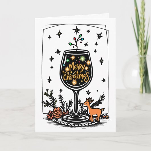 Merry Christmas in a Wine Glass  カード (正面)