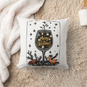 Merry Christmas in a Wine Glass  クッション (ブランケット)