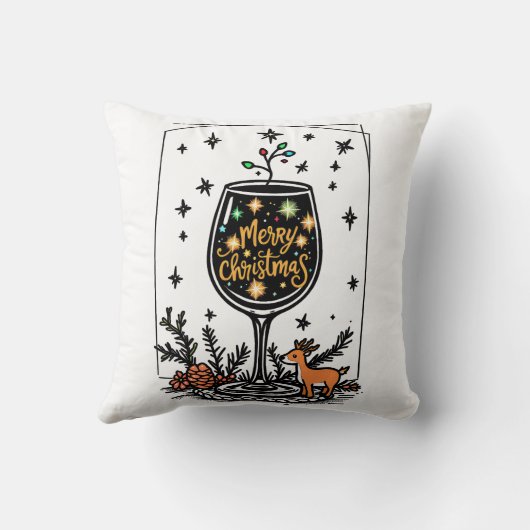 Merry Christmas in a Wine Glass  クッション (裏面)