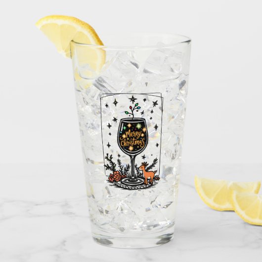Merry Christmas in a Wine Glass  タンブラーグラス (アイス正面)