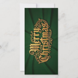 Merry Christmas in goldener Ornament Schrift シーズンカード