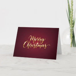  "Merry Christmas" in goldglänzender Schrift サンキューカード