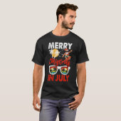 Merry Christmas In July Santa Hawaiian Summer Chri Tシャツ (正面フル)