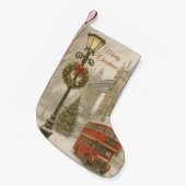 Merry Christmas in London Postcard Traveler Gift スモールクリスマスストッキング (正面 (吊り時))