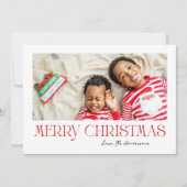 Merry Christmas in Red - minimalist photo card シーズンカード (正面)