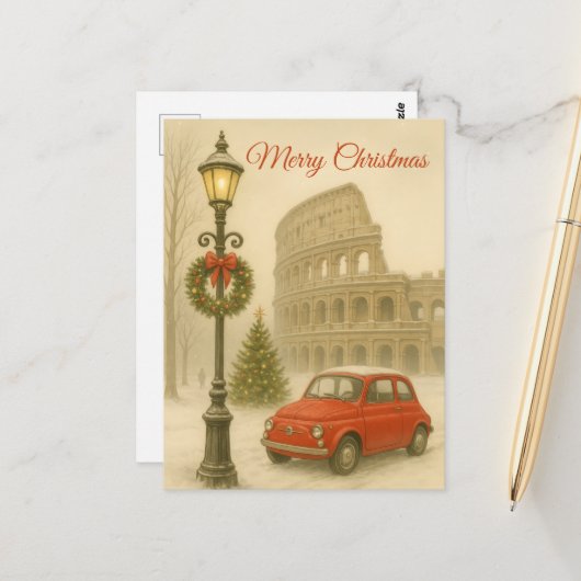 Merry Christmas in Rome – Holiday Art Gift  ポストカード (正面/裏面インサイチュ)