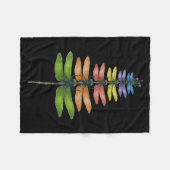 Merry Christmas Insect Dragonfly Xmas Tree  フリースブランケット (正面(横))