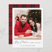 Merry Christmas Instant Photo - w Plaid (正面/裏面)