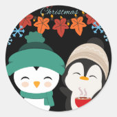 Merry Christmas Joy Sticker | Cute Holiday Labels ラウンドシール (正面)