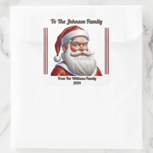 Merry Christmas Joyful Sticker スクエアシール (バッグ)