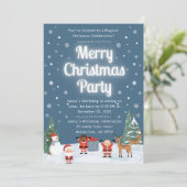 Merry Christmas Kids Party Santa Workshop Reindeer 招待状 (スタンド正面)