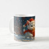 Merry Christmas - Kitten - Gift  Mug コーヒーマグカップ (正面左)