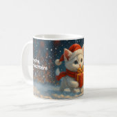 Merry Christmas - Kitten Gift Mug コーヒーマグカップ (正面左)