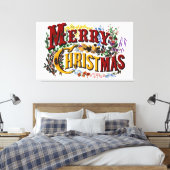 Merry Christmas Large Canvas Print - Customize キャンバスプリント (インサイチュ (寝室))