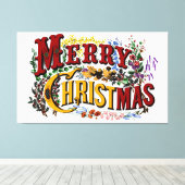 Merry Christmas Large Canvas Print - Customize キャンバスプリント (インサイチュ (ウッドフロア))