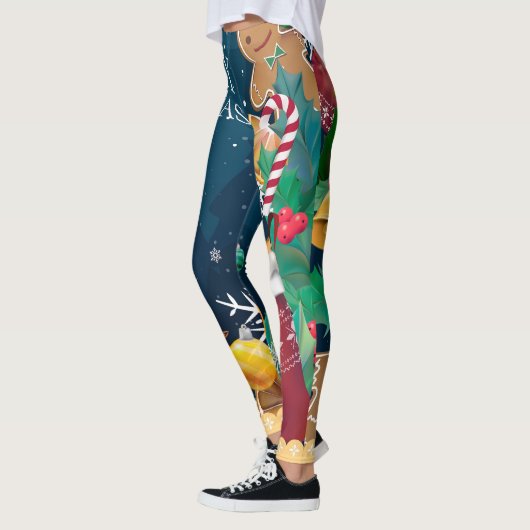 Merry Christmas Leggings – Festive Cheer from Top レギンス (左)