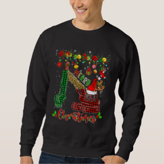 Merry Christmas Leopard Plaid Santa Reindeer Elf E スウェットシャツ