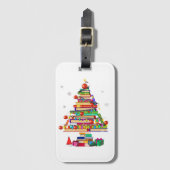 Merry Christmas Library Tree ラゲッジタグ (正面縦)