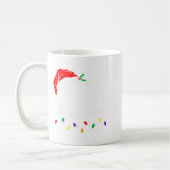 Merry Christmas Lights Red Santa Hat Xmas Family M コーヒーマグカップ (左)