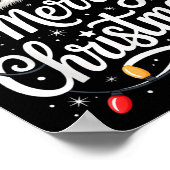 Merry Christmas Lights Red Santa Hat Xmas Family M ポスター (角)