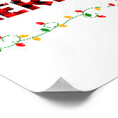 Merry Christmas Lights Red Santa Hat Xmas Family M ポスター (角)