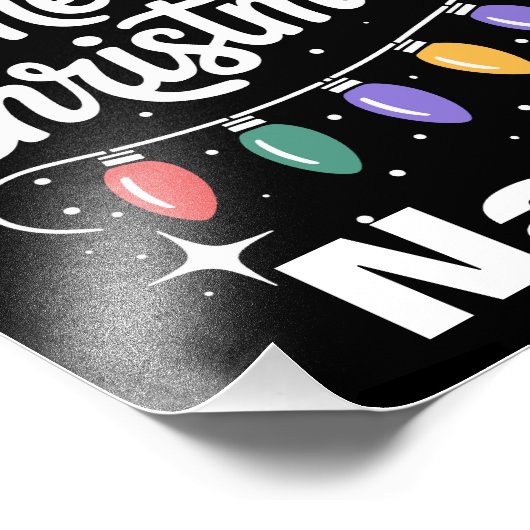 Merry Christmas Lights Santa Hat Personalized Gift フォトプリント (角)