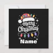 Merry Christmas Lights Santa Hat Personalized Gift 招待状 (正面)