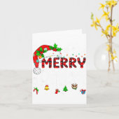 Merry Christmas Lights Santa Hat Xmas Family Match カード (黄色い花)