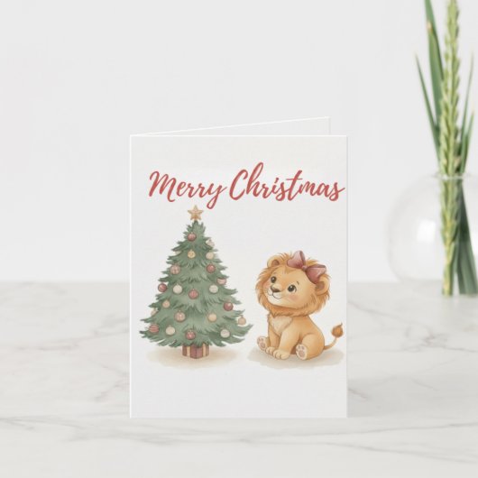 Merry Christmas Lion Card Tradition Treasures カード (正面)