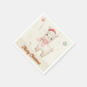 Merry Christmas Llama Paper Napkins スタンダードカクテルナプキン (角)