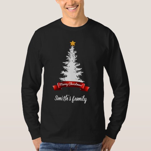 Merry Christmas long sleeve customizable T-shirt Tシャツ (正面)