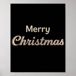 Merry Christmas Luxury Typography Poster 01 ポスター