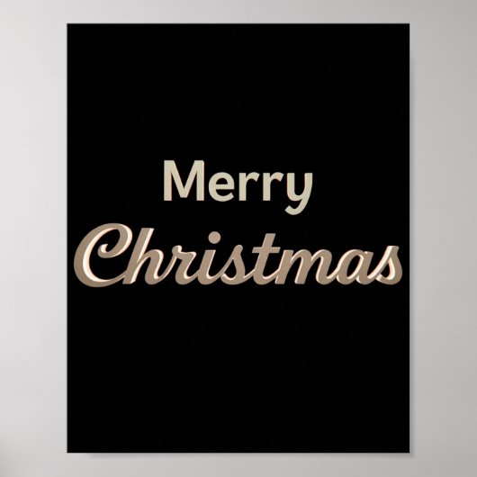 Merry Christmas Luxury Typography Poster 01 ポスター (正面)
