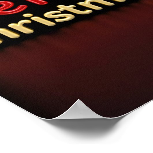 Merry Christmas Luxury Typography Poster Paper 02 ポスター (角)