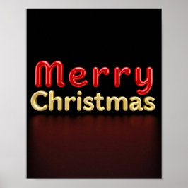Merry Christmas Luxury Typography Poster Paper 02 ポスター