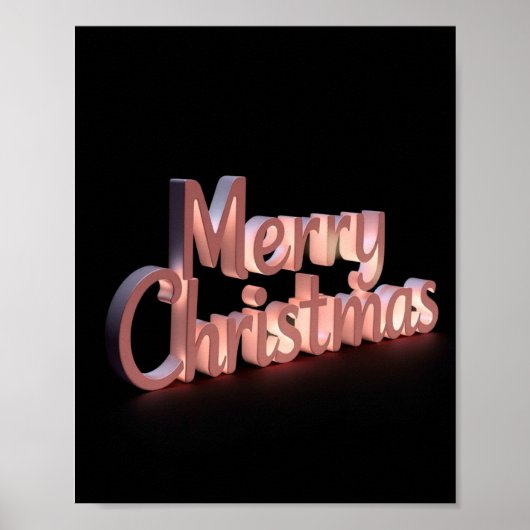 Merry Christmas Luxury Typography Poster Paper 23 ポスター (正面)