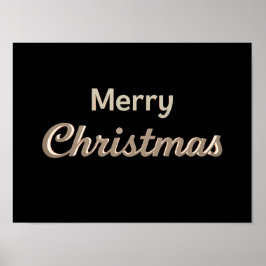 Merry Christmas Luxury Typography Poster Paper H01 ポスター