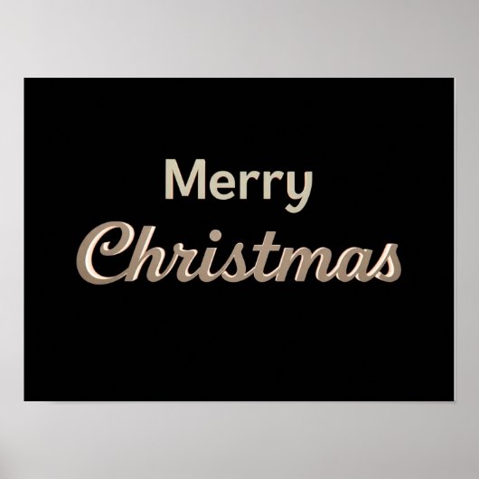 Merry Christmas Luxury Typography Poster Paper H01 ポスター (正面)
