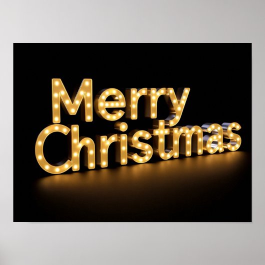Merry Christmas Luxury Typography Poster Paper H03 ポスター (正面)