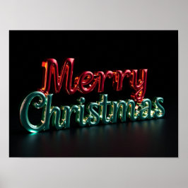 Merry Christmas Luxury Typography Poster Paper H05 ポスター