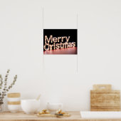 Merry Christmas Luxury Typography Poster Paper H06 ポスター (キッチン)