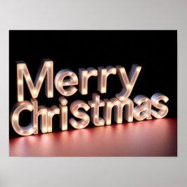 Merry Christmas Luxury Typography Poster Paper H06 ポスター